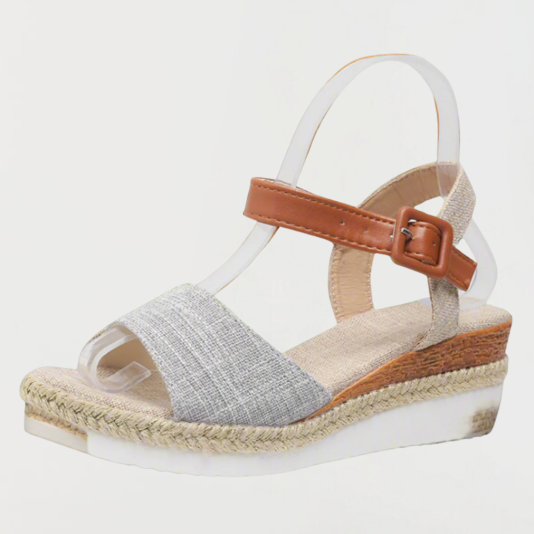 Caterina | Sandali con zeppa estiva in materiale premium