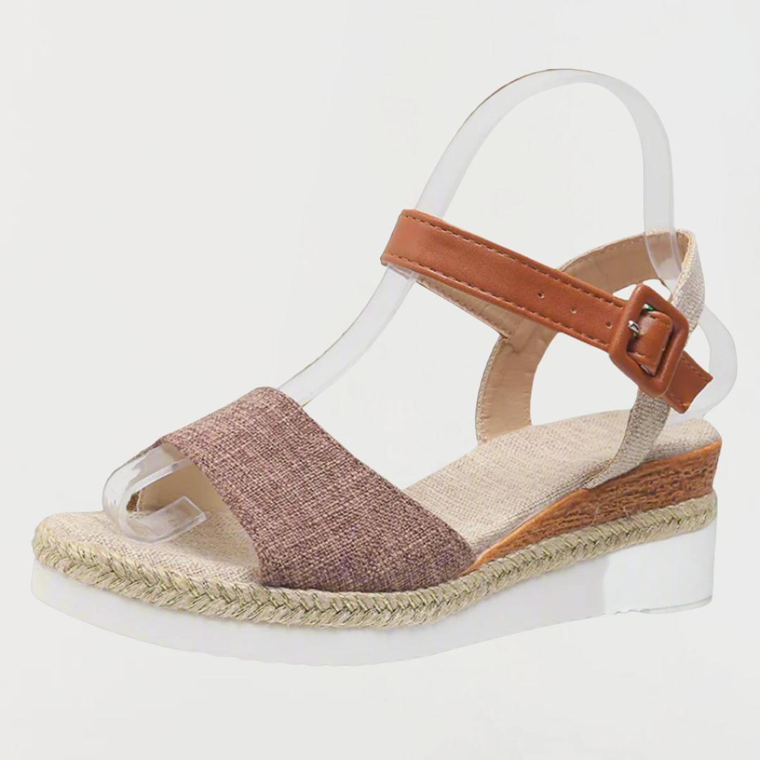Caterina | Sandali con zeppa estiva in materiale premium