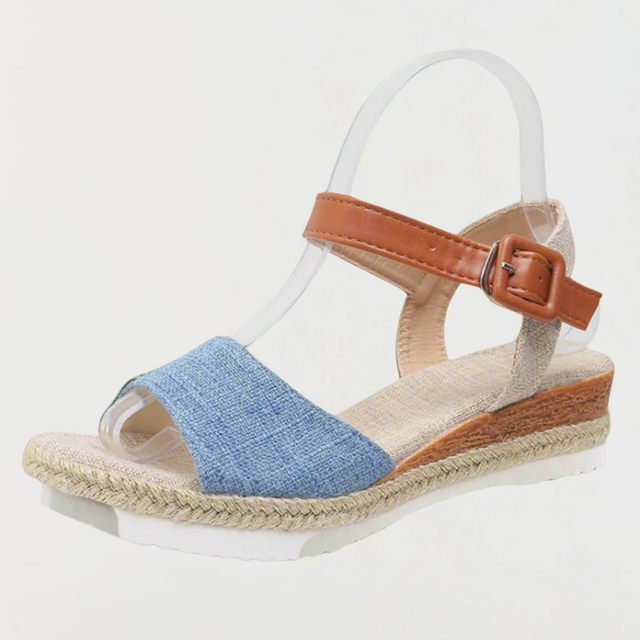 Caterina | Sandali con zeppa estiva in materiale premium