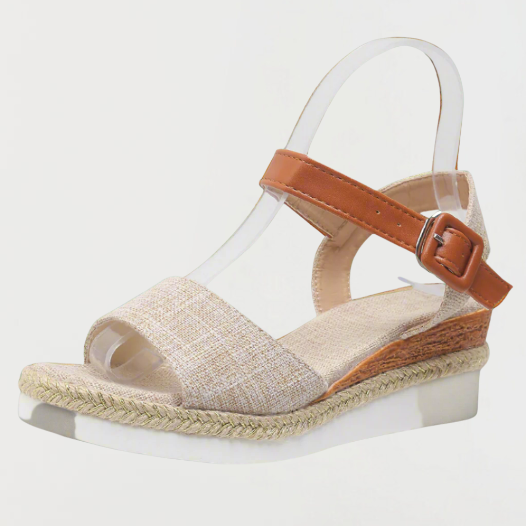 Caterina | Sandali con zeppa estiva in materiale premium