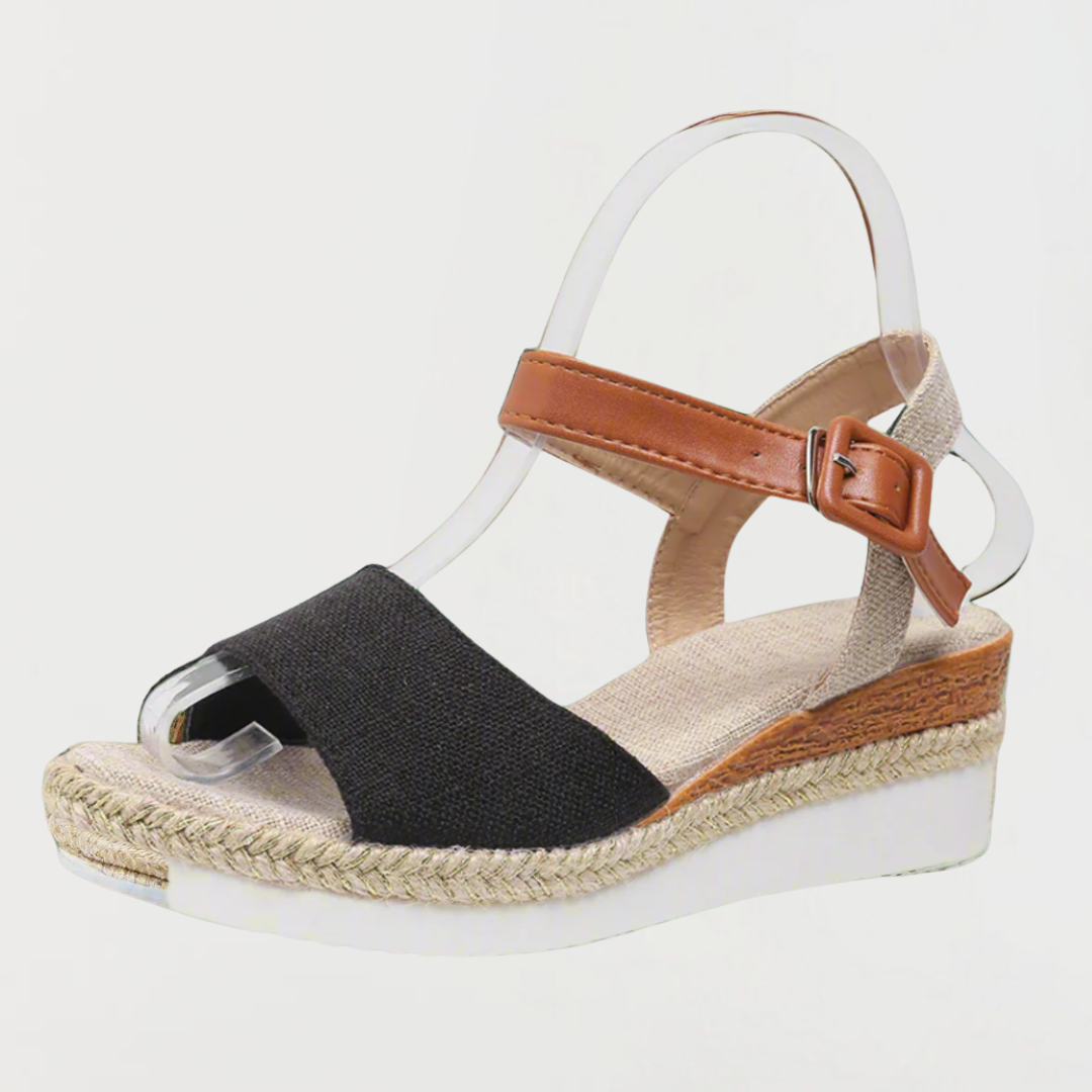 Caterina | Sandali con zeppa estiva in materiale premium